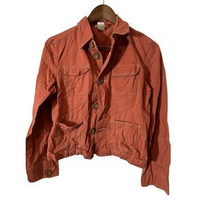 Anthropologie Tulle Corduroy Women's Large Burnt Orange‎ Button Up Jacket